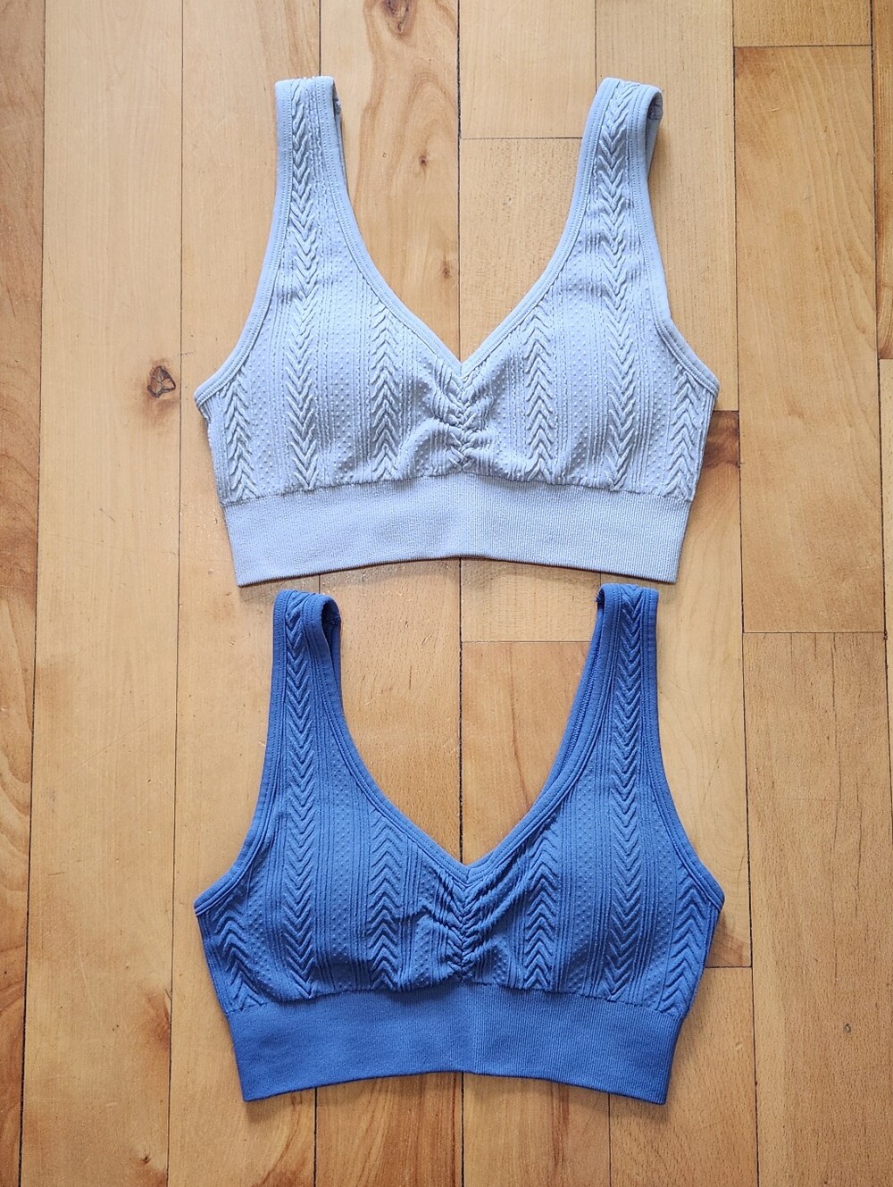 (2) Aerie Seamless Cable Knit Padded Bralettes - S